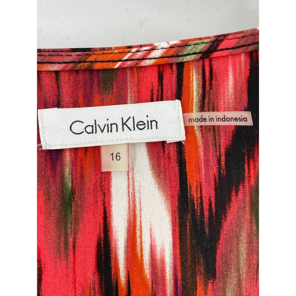 Calvin Klein Women's Orange Brown Roll Tab Sleeve Jumper Shorts Romper Size 16 - Picture 6 of 14